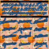 Custom Orange Blue-Black 3D Pattern Design Summer Holiday Fruit And Flower Performance T-Shirt