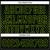 Custom Black Neon Green 3D Pattern Design Geometric Stars Authentic Baseball Jersey