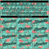 Custom Teal Black 3D Pattern Design Tropical Hawaii Flamingo Performance T-Shirt