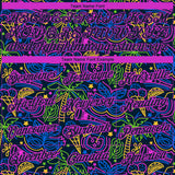 Custom Navy Purple 3D Pattern Design Hawaii Summer Holiday Party Performance T-Shirt