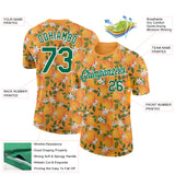 Custom Orange Kelly Green-White 3D Pattern Design Orange Citrus Fruit Performance T-Shirt