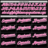 Custom Black Pink-White 3D Pattern Design Gradient Style Twinkle Star Authentic Baseball Jersey