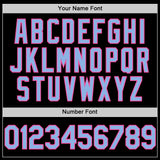 Custom Black Light Blue-Pink 3D Pattern Design Gradient Style Twinkle Star Authentic Baseball Jersey