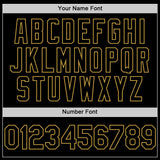 Custom Black Old Gold 3D Pattern Design Gradient Style Twinkle Star Authentic Baseball Jersey