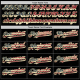 Custom Black Vintage USA Flag Red-Cream 3D Pattern Design Gradient Style Twinkle Star Authentic Baseball Jersey