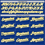 Custom Royal White-Yellow 3D Pattern Design Gradient Style Twinkle Star Authentic Baseball Jersey