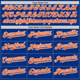 Custom Royal Orange-White 3D Pattern Design Gradient Style Twinkle Star Authentic Baseball Jersey