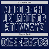 Custom White Navy 3D Pattern Design Gradient Style Twinkle Star Authentic Baseball Jersey