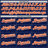 Custom Navy Orange-White 3D Pattern Design Gradient Style Twinkle Star Authentic Baseball Jersey