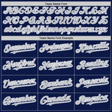 Custom Navy Gray-White 3D Pattern Design Gradient Style Twinkle Star Authentic Baseball Jersey