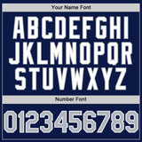 Custom Navy Gray-White 3D Pattern Design Gradient Style Twinkle Star Authentic Baseball Jersey