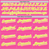 Custom Pink Neon Yellow-White 3D Pattern Design Gradient Style Twinkle Star Authentic Baseball Jersey