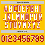 Custom Yellow Red-White 3D Pattern Design Gradient Style Twinkle Star Authentic Baseball Jersey