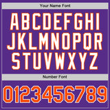 Custom Purple Orange-White 3D Pattern Design Gradient Style Twinkle Star Authentic Baseball Jersey