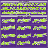 Custom Purple Neon Green-White 3D Pattern Design Gradient Style Twinkle Star Authentic Baseball Jersey