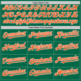 Custom Kelly Green Orange-White 3D Pattern Design Gradient Style Twinkle Star Authentic Baseball Jersey