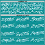 Custom White Teal 3D Pattern Design Gradient Style Twinkle Star Authentic Baseball Jersey
