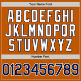 Custom Texas Orange Navy-White 3D Pattern Design Gradient Style Twinkle Star Authentic Baseball Jersey