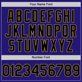 Custom Dark Purple Black-Old Gold 3D Pattern Design Gradient Style Twinkle Star Authentic Baseball Jersey