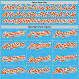 Custom Sky Blue Orange-White 3D Pattern Design Gradient Style Twinkle Star Authentic Baseball Jersey