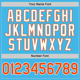 Custom Sky Blue Orange-White 3D Pattern Design Gradient Style Twinkle Star Authentic Baseball Jersey