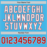 Custom Sky Blue Red-White 3D Pattern Design Gradient Style Twinkle Star Authentic Baseball Jersey