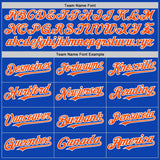 Custom Thunder Blue Orange-White 3D Pattern Design Gradient Style Twinkle Star Authentic Baseball Jersey