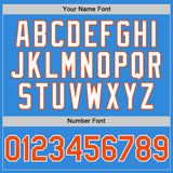 Custom Electric Blue Orange-White 3D Pattern Design Gradient Style Twinkle Star Authentic Baseball Jersey
