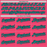 Custom Neon Pink Aqua-Black 3D Pattern Design Gradient Style Twinkle Star Authentic Baseball Jersey