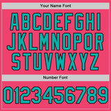 Custom Neon Pink Aqua-Black 3D Pattern Design Gradient Style Twinkle Star Authentic Baseball Jersey