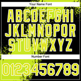 Custom Neon Yellow Black-White 3D Pattern Design Abstract Brush Stroke Authentic Baseball Jersey