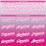 Custom Gray White-Pink 3D Pattern Design Gradient Square Shape Authentic Baseball Jersey