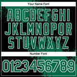 Custom Kelly Green Black-White 3D Pattern Design Abstract Brush Stroke Performance T-Shirt