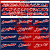 Custom Red Navy-White 3D Pattern Design Abstract Brush Stroke Performance T-Shirt