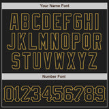 Custom Black White-Old Gold 3D Pattern Design Abstract Splatter Grunge Art Authentic Baseball Jersey