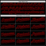 Custom Black Red 3D Pattern Design Abstract Splatter Texture Authentic Baseball Jersey