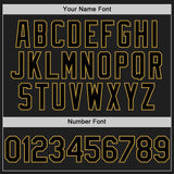 Custom Black Old Gold 3D Pattern Design Confetti Authentic Baseball Jersey