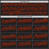 Custom Black Orange 3D Pattern Design Confetti Authentic Baseball Jersey