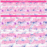 Custom White Pink 3D Pattern Design Animal Butterfly Authentic Baseball Jersey