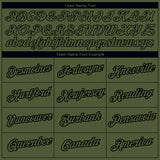 Custom Olive Black 3D Pattern Design Vintage Military Weapon Performance Salute To Service T-Shirt