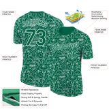 Custom Kelly Green White 3D Pattern Design Cowboy Accessory Performance T-Shirt