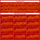 Custom Red Gold 3D Pattern Design Rave Funny Monster Authentic Baseball Jersey