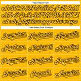 Custom Gold Black 3D Pattern Design Rave Halloween Pumpkin Authentic Baseball Jersey