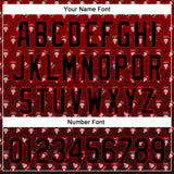 Custom Red Black 3D Pattern Design Gothic Style Devil Authentic Baseball Jersey