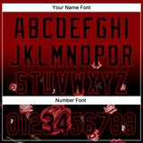 Custom Crimson Black-Red 3D Pattern Design Gothic Style Rose Authentic Baseball Jersey