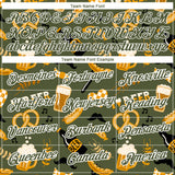 Custom Olive White 3D Pattern Design Oktoberfest Beer Festival Performance T-Shirt