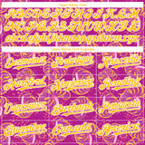 Custom Deep Pink Gold-White 3D Pattern Design Tropical Anthurium Flower Authentic Baseball Jersey