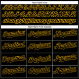Custom Black Gold 3D Pattern Design Diagonal Stripes Authentic Baseball Jersey