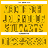 Custom Yellow Black 3D Pattern Design Gradient Style Irregular Shape Authentic Baseball Jersey