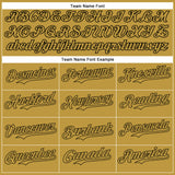 Custom Old Gold Black 3D Pattern Design Gradient Style Irregular Shape Authentic Baseball Jersey